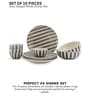 Crosswalk Grey Striped White Ceramic 10 Pc Dinner Set