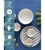 Crosswalk Grey Striped White Ceramic 20 Pc Dinner Set