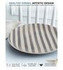 Crosswalk Grey Striped White Ceramic Dinner Plates (Set of 6)