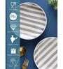 Crosswalk Grey Striped White Ceramic Dinner Plates (Set of 6)