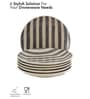 Crosswalk Grey Striped White Ceramic Dinner Plates (Set of 6)