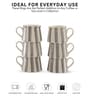 Crosswalk Grey Striped White Ceramic Taper Coffee Mugs (Set of 6)