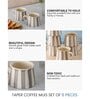 Crosswalk Grey Striped White Ceramic Taper Coffee Mugs (Set of 6)