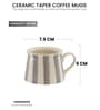Crosswalk Grey Striped White Ceramic Taper Coffee Mugs (Set of 6)