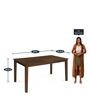 Crown Solid Wood 6 Seater Dining Set in Brown Finish
