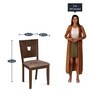 Crown Solid Wood 6 Seater Dining Set in Brown Finish