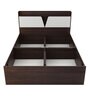 Crown Queen Size Bed in Choco Walnut Finish with Box Storage