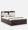 Crown Queen Size Bed in Choco Walnut Finish with Box Storage