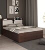 Crown Queen Size Bed in Choco Walnut Finish with Box Storage