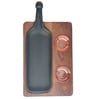 Cruet Black Metal And Wood Appetizer Platter