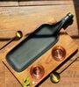 Cruet Black Metal And Wood Appetizer Platter