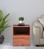 Rysta Bedside Table in Brown Melamine Finish