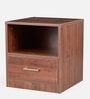 Rysta Bedside Table in Brown Melamine Finish
