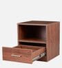 Rysta Bedside Table in Brown Melamine Finish