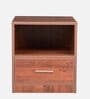 Rysta Bedside Table in Brown Melamine Finish
