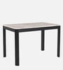 Crysta Marble Top 6 Seater Dining Set in Black Colour