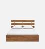 Crysta Solid Wood Queen Size Bed With Box Storage In Acacia Natural Finish