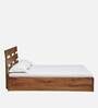 Crysta Solid Wood Queen Size Bed With Box Storage In Acacia Natural Finish