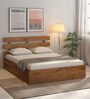 Crysta Solid Wood Queen Size Bed With Box Storage In Acacia Natural Finish