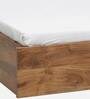 Crysta Solid Wood Queen Size Bed With Box Storage In Acacia Natural Finish