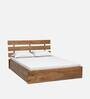 Crysta Solid Wood Queen Size Bed With Box Storage In Acacia Natural Finish