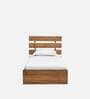 Crysta Solid Wood Single Bed With Box Storage In Acacia Natural Finish