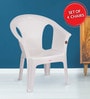 Crystal Plastic Chair in White Colour , (Set Of 4)