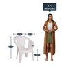 Crystal Plastic Chair in White Colour , (Set Of 4)