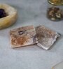 Crystal Agate Stone Coaster Set of 2 Square for Bar, Beer, Coffee, Tea   Brown