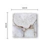 Crystal Agate Stone Coaster Set of 2 Square for Bar, Beer, Coffee, Tea   White