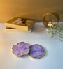 Crystal Purple Stone Set of 2 Table Coasters