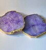 Crystal Purple Stone Set of 2 Table Coasters