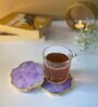 Crystal Purple Stone Set of 2 Table Coasters