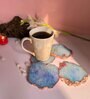 Crystal Blue Stone Set of 4 Table Coasters
