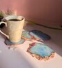 Crystal Blue Stone Set of 4 Table Coasters