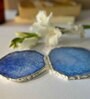 Crystal Blue Stone Set of 2 Table Coasters