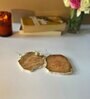 Crystal Brown Stone Set of 2 Table Coasters