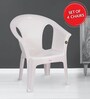 Crystal Plastic Chair in White Colour , (Set Of 4)