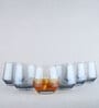 (Set Of 6) Crystal Glass Lead Free Black Whiskey Glass