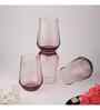 (Set Of 6) Crystal Glass Lead Free Pink Cocktail Glass