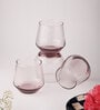 (Set Of 6) Crystal Glass Lead Free Pink Whiskey Glass