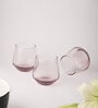 (Set Of 6) Crystal Glass Lead Free Pink Whiskey Glass