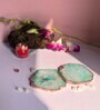 Crystal Green Stone Set of 2 Table Coasters