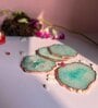 Crystal Green Stone Set of 4 Table Coasters