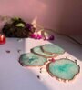 Crystal Green Stone Set of 4 Table Coasters