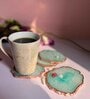 Crystal Green Stone Set of 4 Table Coasters
