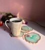 Crystal Green Stone Set of 4 Table Coasters
