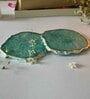 Crystal Green Stone Set of 2 Table Coasters