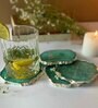 Crystal Green Stone Set of 4 Table Coasters
