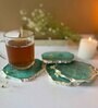 Crystal Green Stone Set of 4 Table Coasters